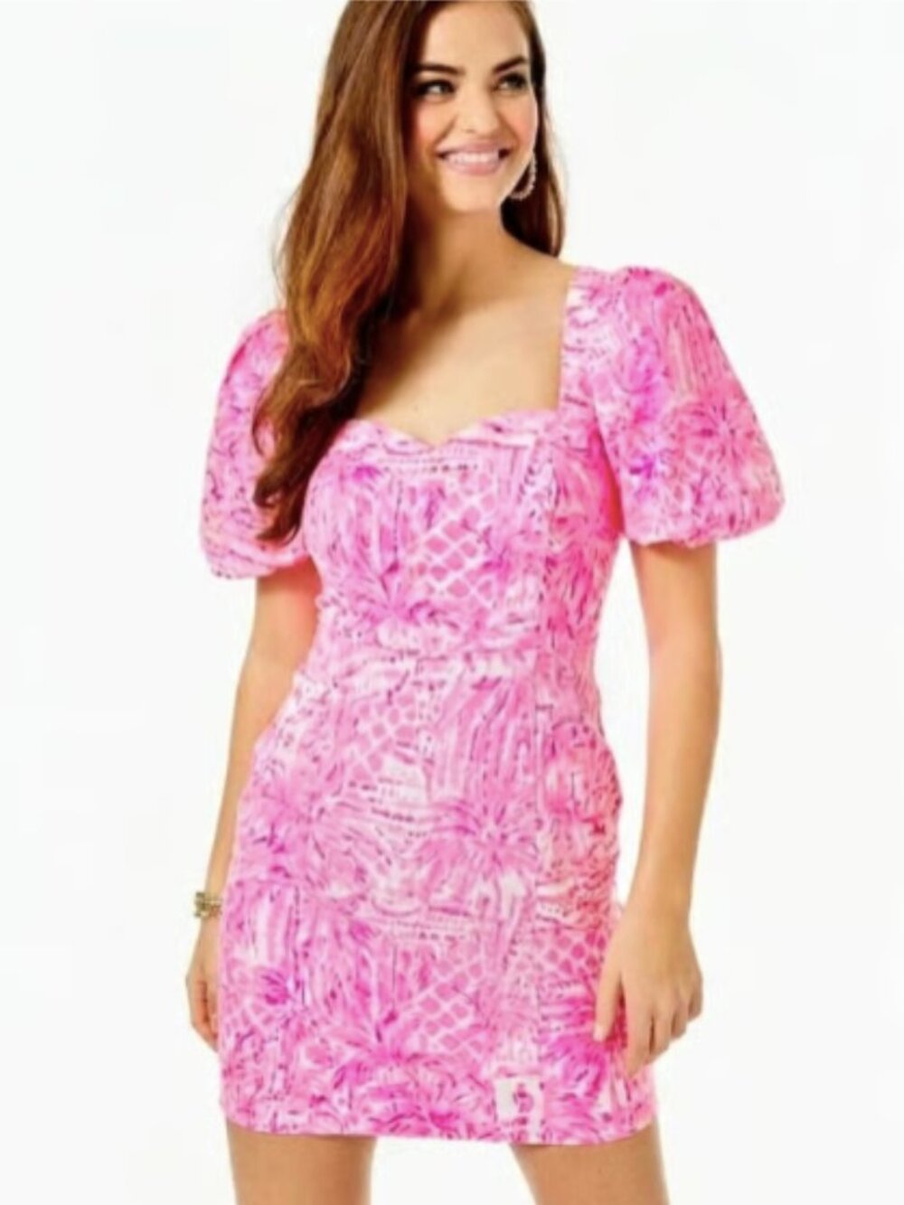 Lilly Pulitzer Merian Puff Sleeve Stretch Mini Dress